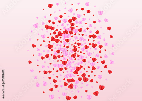 Fond Heart Background Pink Vector. Birthday Illustration Confetti. Violet Happy Frame. Pinkish Heart Blank Pattern. Lilac February Backdrop.