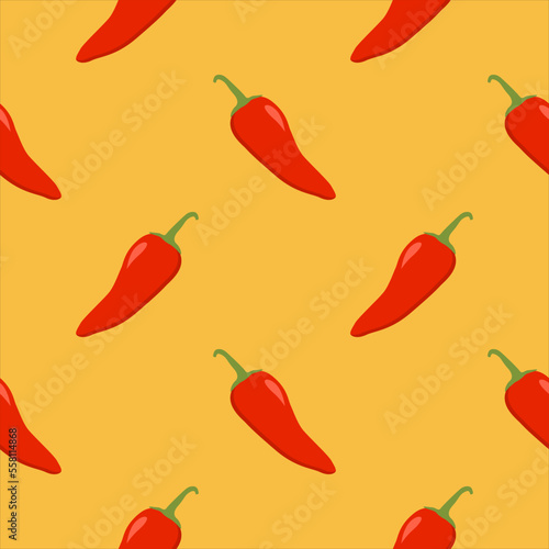 fresno pepper seamless pattern. chili seamless pattern flat design vector illustration