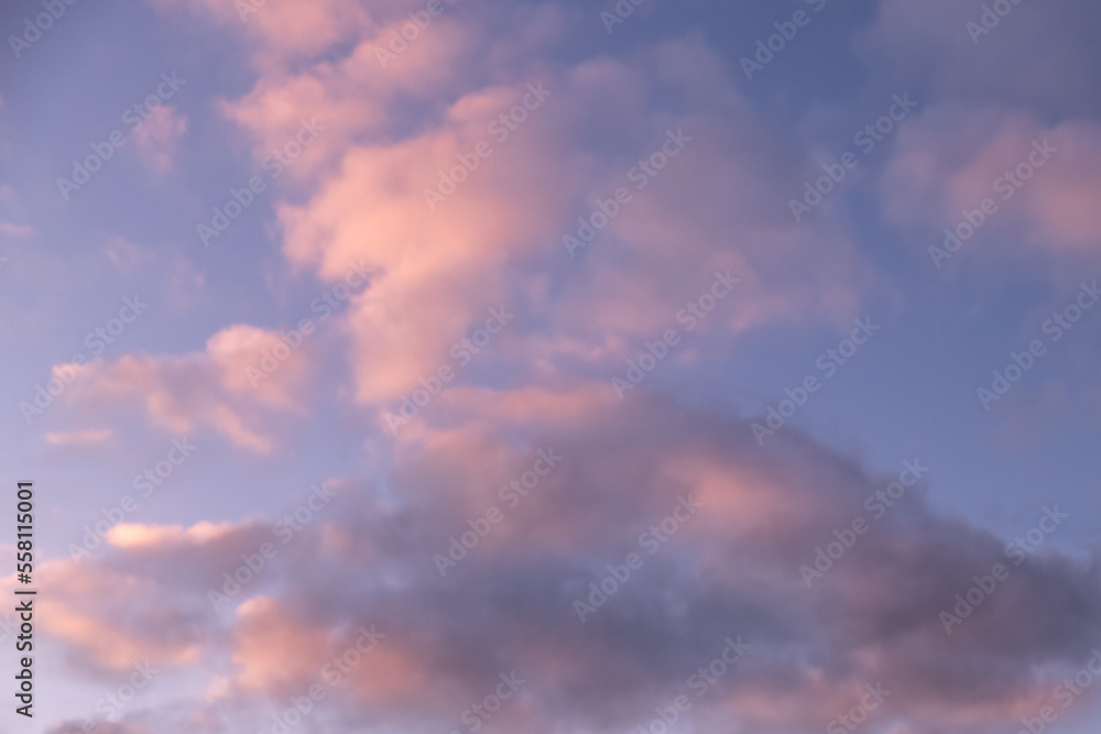abstract clouds with blue and a touch of pink 