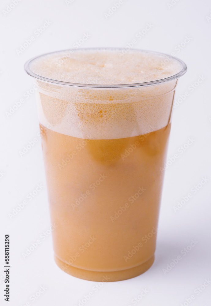 Chocolate milkshake on white background Chocolate milkshake on white background