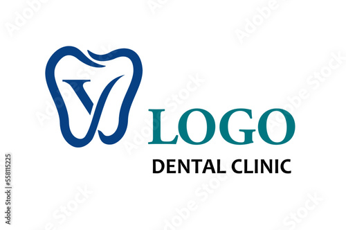 Initial Letter Y with Tooth Line Art Icon for Dental Health Care and Dental Clinic, Dentistry Business Logo Idea Template