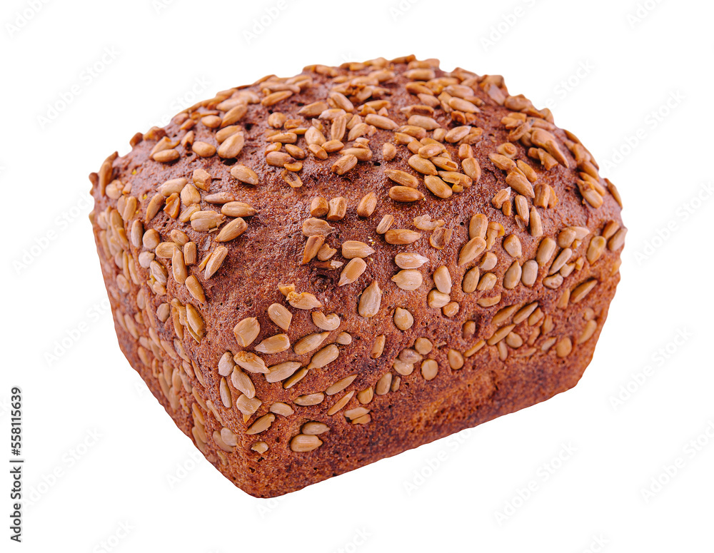 rye bread with sunflower seeds on a white rye bread with sunflower seeds on a white