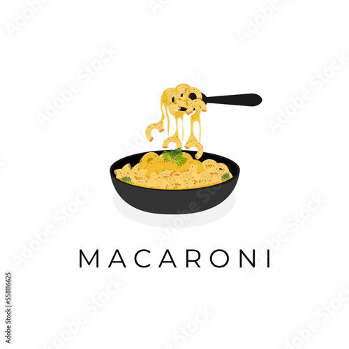 Illustration of Macaroni Cheese Melting Over a Pot