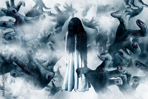 horror movie concept, woman ghost © Thongden_studio