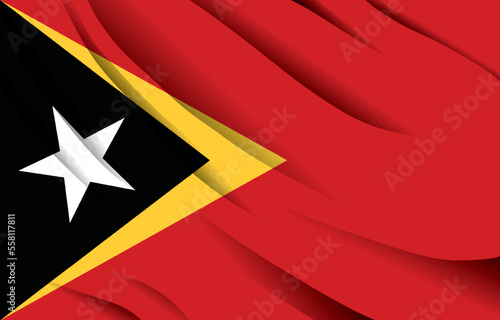 east timor national flag waving realistic vector illustration photo