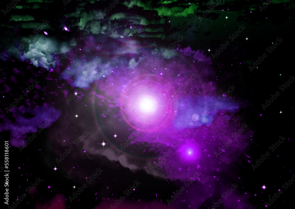 galaxy in a free space. 3D rendering