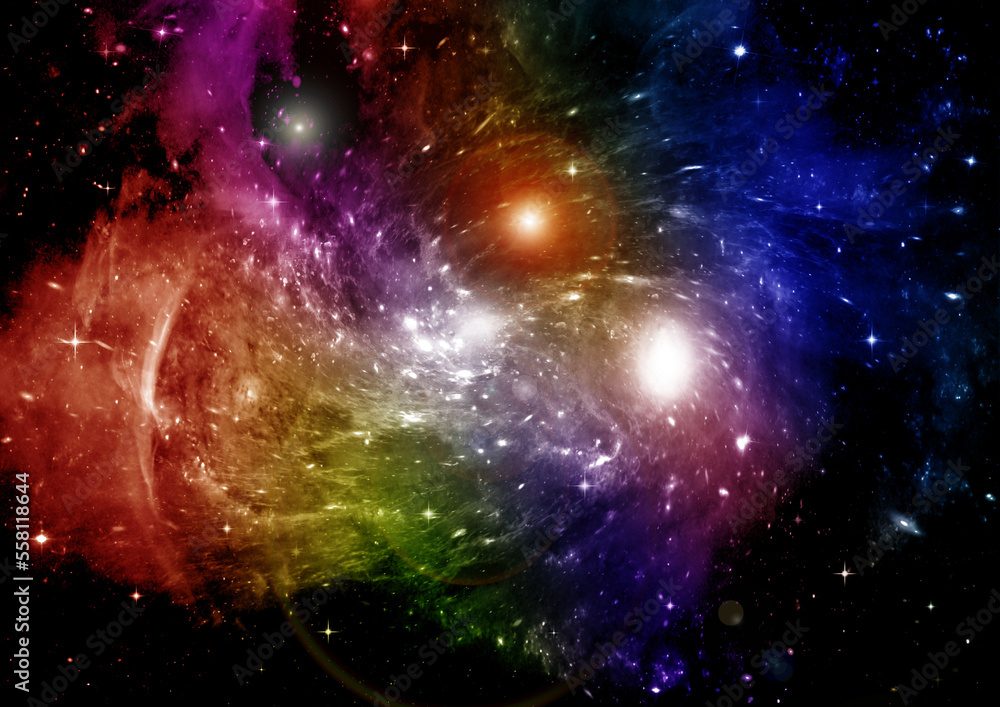 galaxy in a free space. 3D rendering