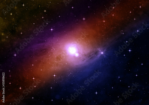 Obraz na płótnie galaxy in a free space. 3D rendering w salonie