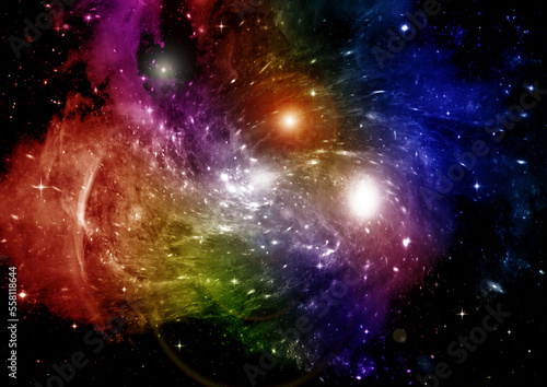 galaxy in a free space. 3D rendering