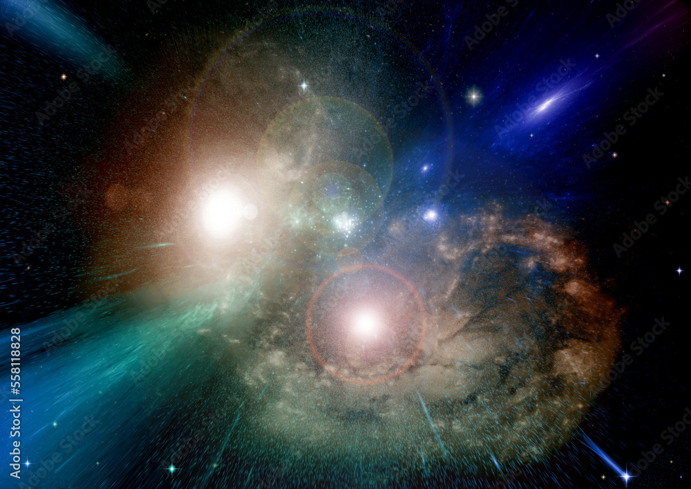 galaxy in a free space. 3D rendering