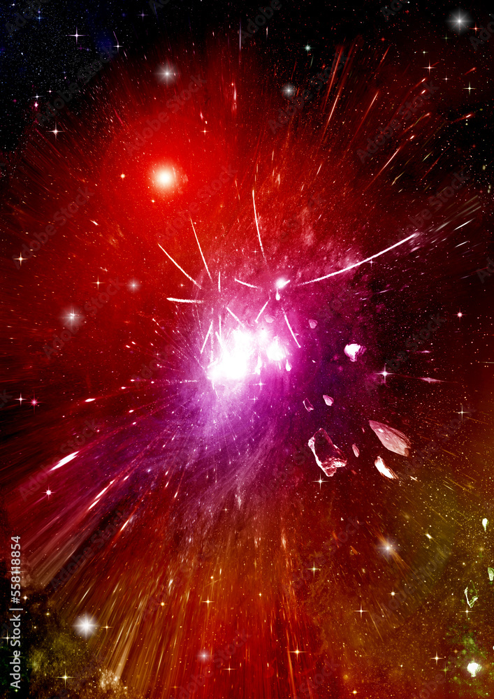 galaxy in a free space. 3D rendering
