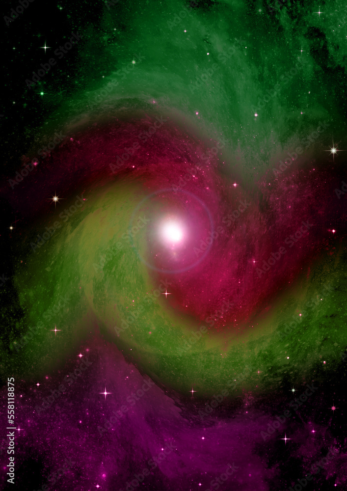 galaxy in a free space. 3D rendering