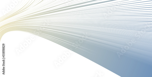 Curvature of space vector abstract art background, 3D linear flow distorted shape, deformed fluid, chaos of space.