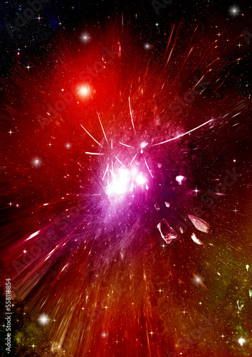 Obraz na płótnie galaxy in a free space. 3D rendering w salonie