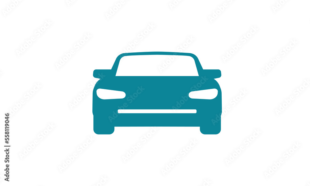 Car front view, flat simple icon transport concept. design element. Sign symbol Auto. Vector illustration isolated