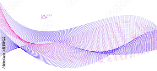 Smooth abstract background with arrays of flowing particles, light and soft vector design, luxury style illustration, motion wind effect.