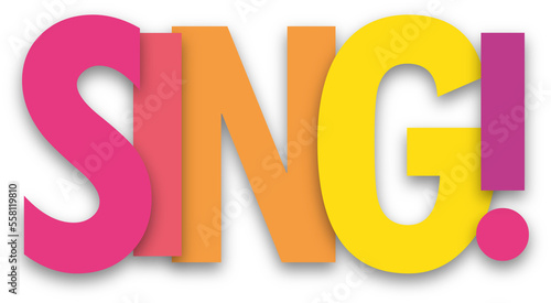 Canvas-taulu SING! colorful typography banner on transparent background