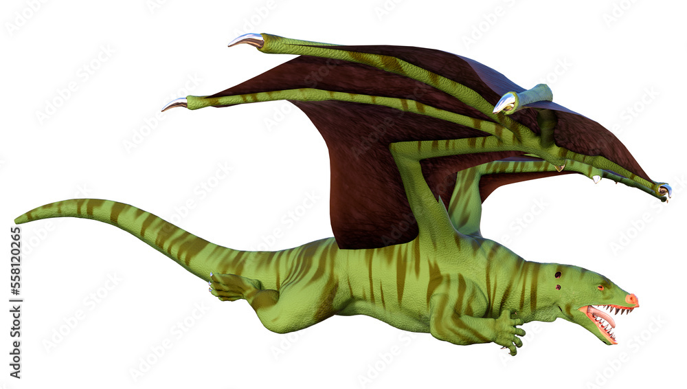 Fototapeta premium 3D Rendering Fairy Tale Dragon on White