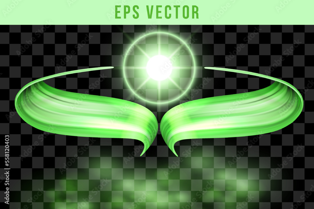 Lens flare on random object. Light glow effect. Green sparkle and glare ...