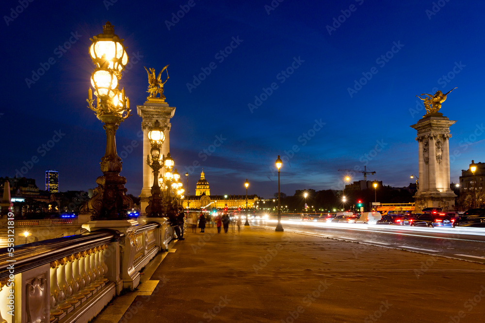 Fototapeta premium Pont Alexandre III (Alexander the third bridge) over river Seine in Paris