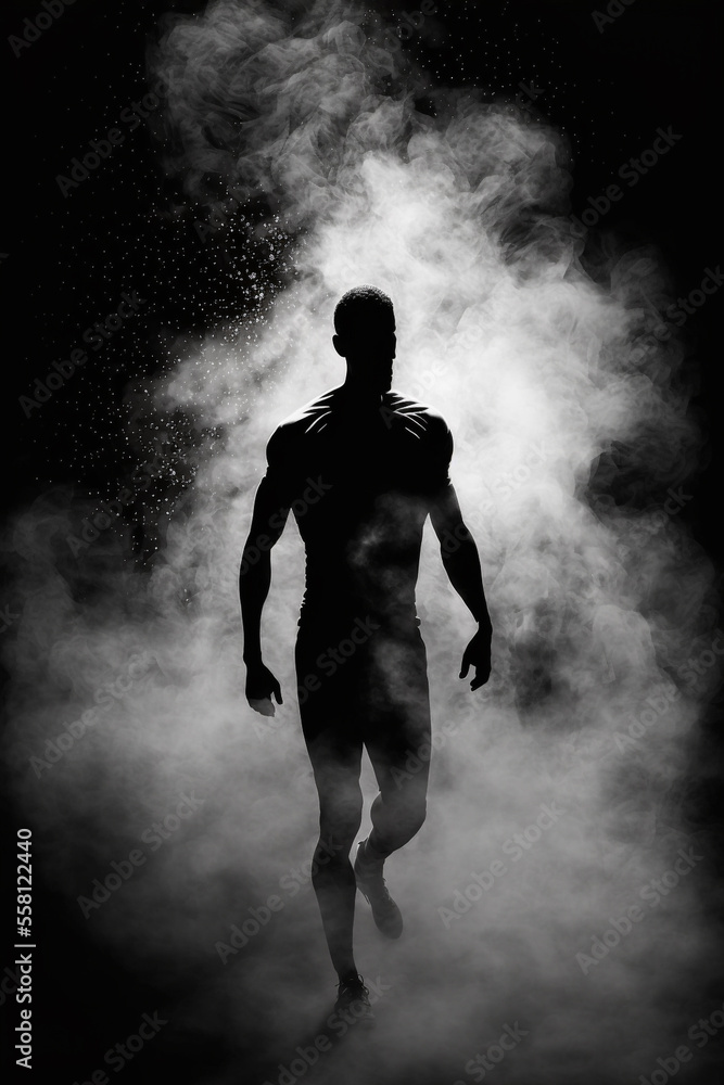 Illustration of a silhouette of a sport-man holding a trophy in his hands. Generative Ai.
Illustration of a silhouette of a sport-man holding a trophy in his hands. Generative Ai.