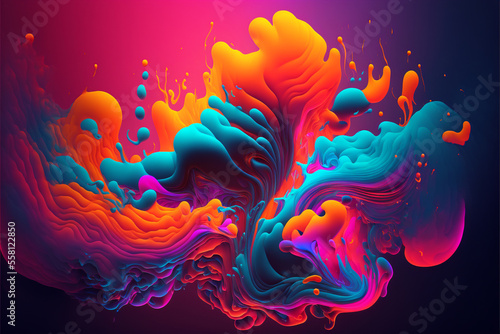 glowing colorful abstract wavy fluid background