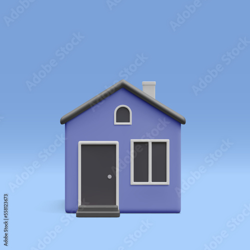 3d realistic cute home isolated on light background. Real estate, mortgage, loan concept. House icon in cartoon minimal style. Vector illustration