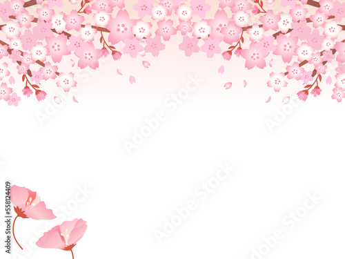 かわいい桜の花で作ったテキストフレーム