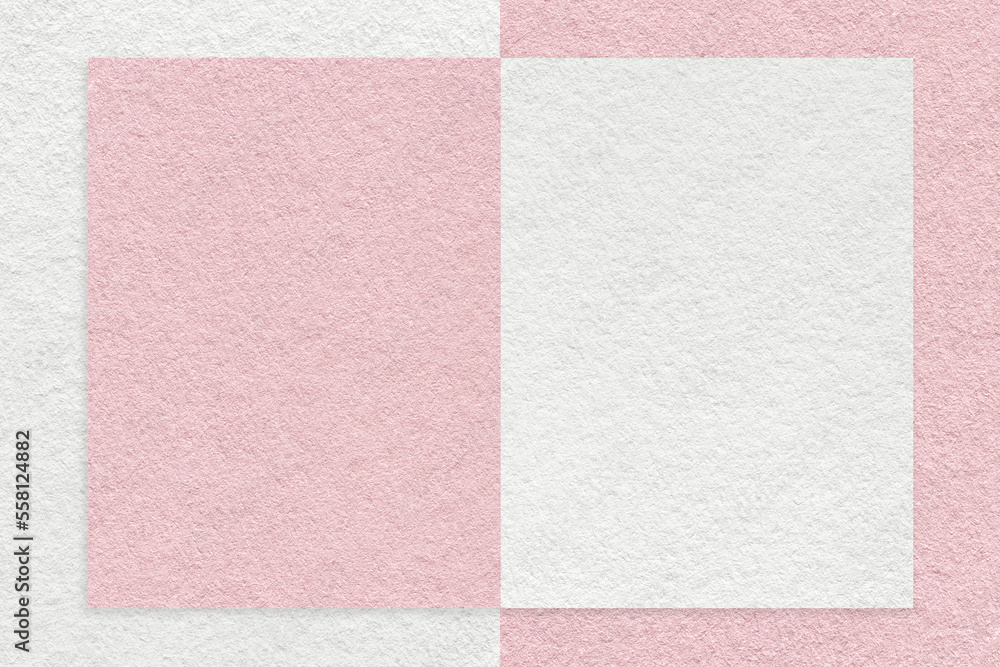 Texture of white and pink paper background with geometric shape and ...