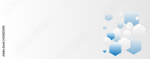 Abstract of blue hexagonal geometric element of connection engineering science technology concept, vector background