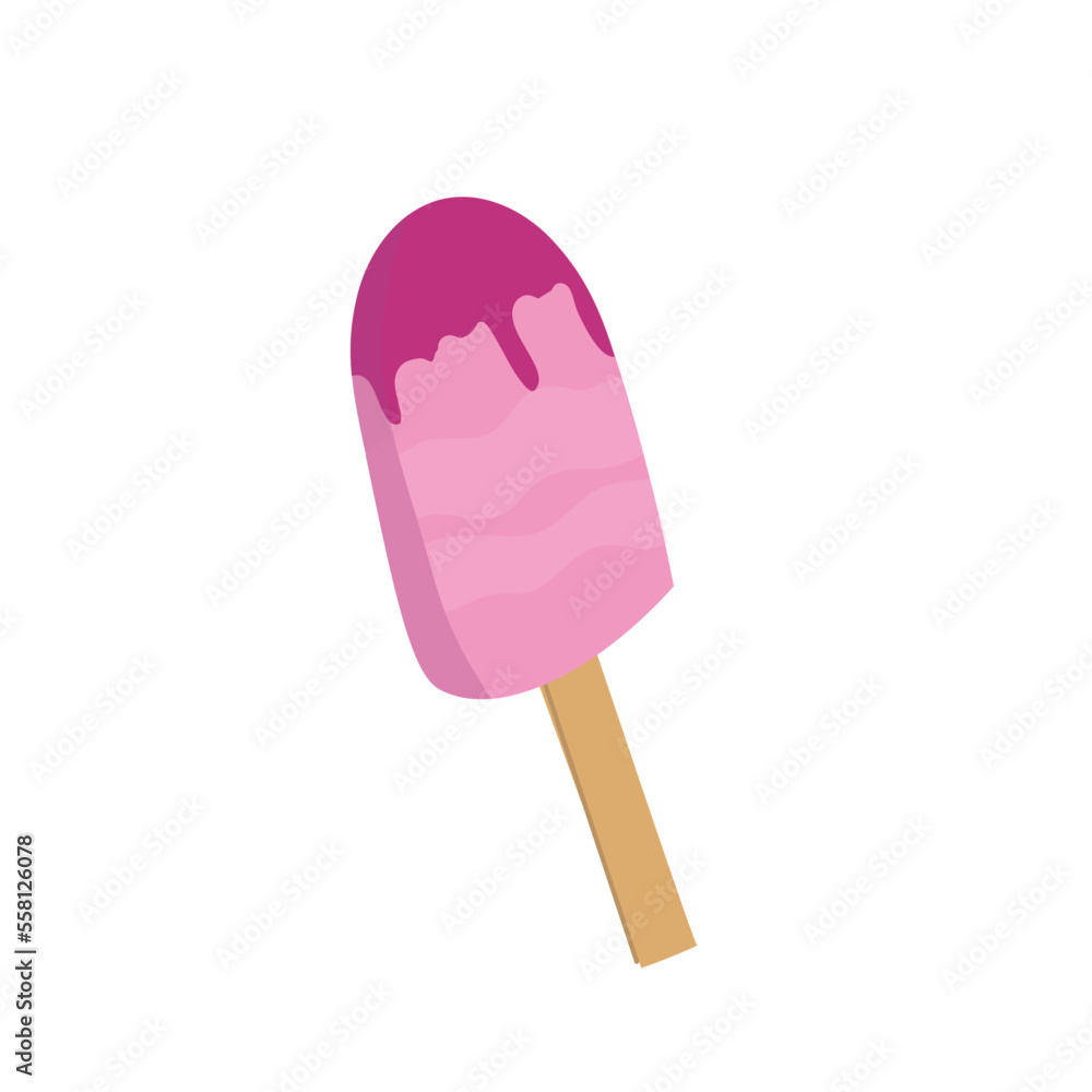 pink ice cream isolated on white background pink ice cream isolated on white background