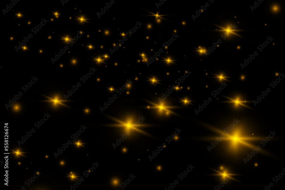 Glittering particles of fairy dust. Magic concept. Abstract festive background. Christmas background.
