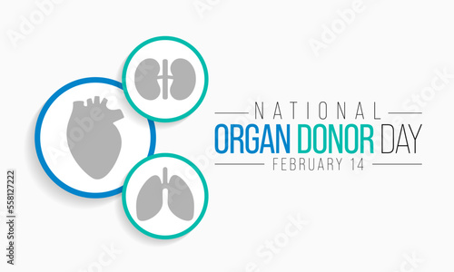 National Donor day is observed every year on February 14, dedicated to spreading awareness and education about organ, eye and tissue donation. Vector illustration