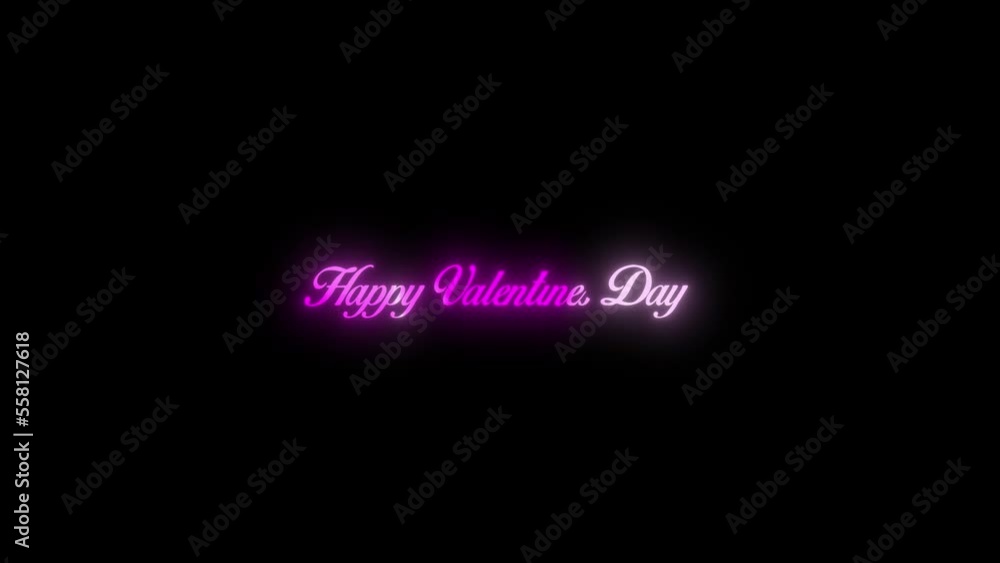 Valentine's day text animation on dark background. Valentine's day text animation on dark background.