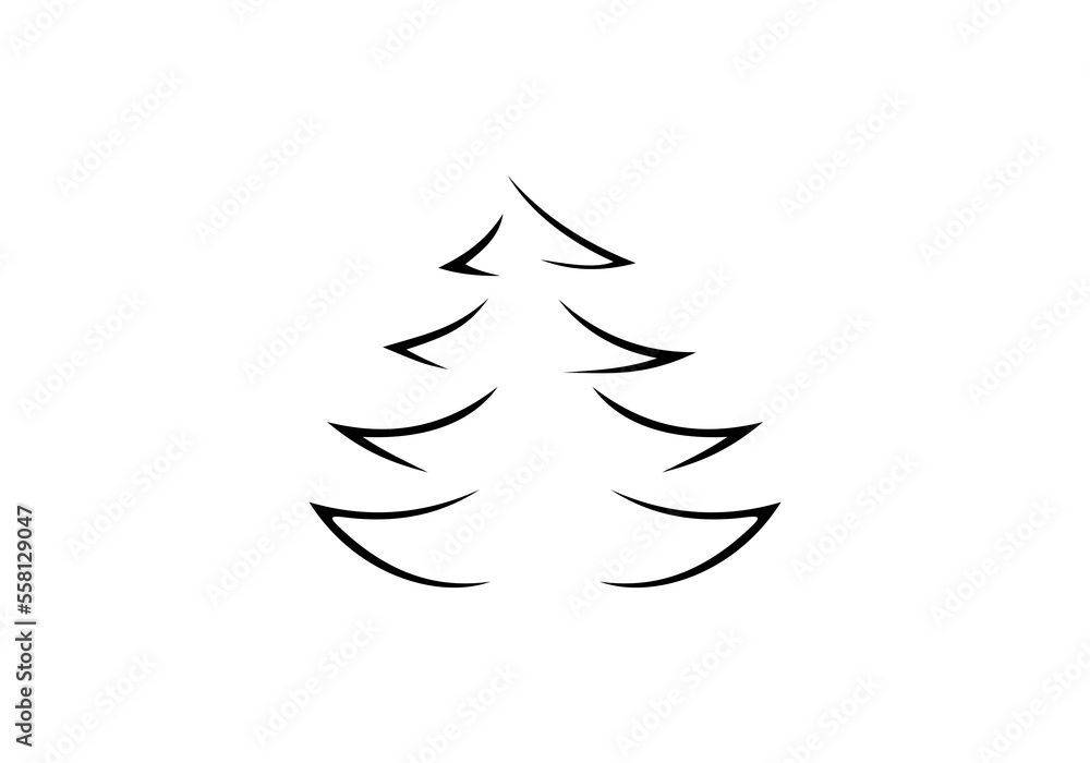Obraz premium christmas tree logo icon illustration