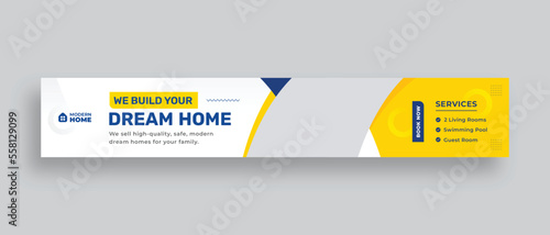 Real estate web banner or Horizontal large web banner  template