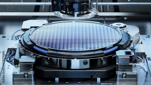 Fotografía Silicon Wafer during Photolithography Process