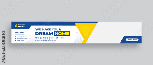 Real estate web banner or Horizontal large web banner  template