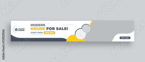 Real estate web banner or Horizontal large web banner template