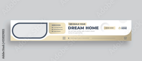 Real estate web banner or Horizontal large web banner  template