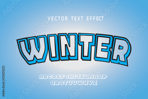 Winter Editable text style effect -Winter theme style. photo