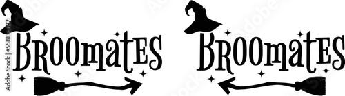 Broomates, 
Halloween Matching SVG design for friends,
Halloween Matching Shirts design for friends,
BFF Halloween shirts design,