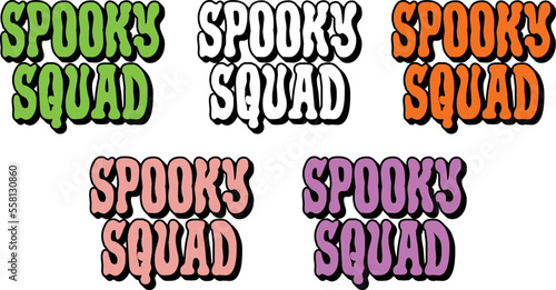 Spooky Squad, 
Halloween Matching SVG design for friends,
Halloween Matching Shirts design for friends,
BFF Halloween shirts design,