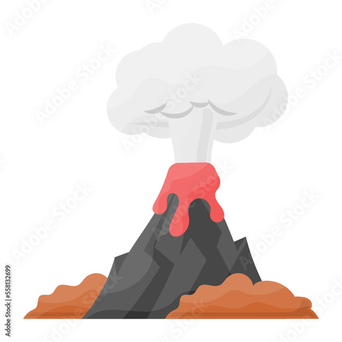 Acid rain vector color icon design, Environmental pollution symbol, Chemical Biological contamination sign, Pollutants stock illustration, Natural causes Volcanic gases concept