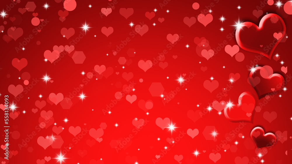valentine background love and heart red and sparkle light
