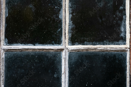 Obraz na plátně Dirty Weather-Beaten Window Pane