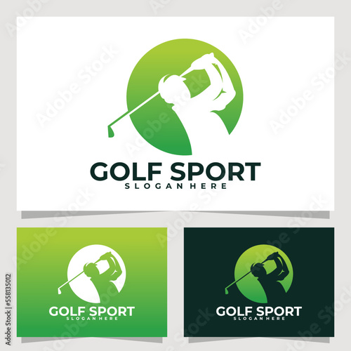 golf sport logo vector design template