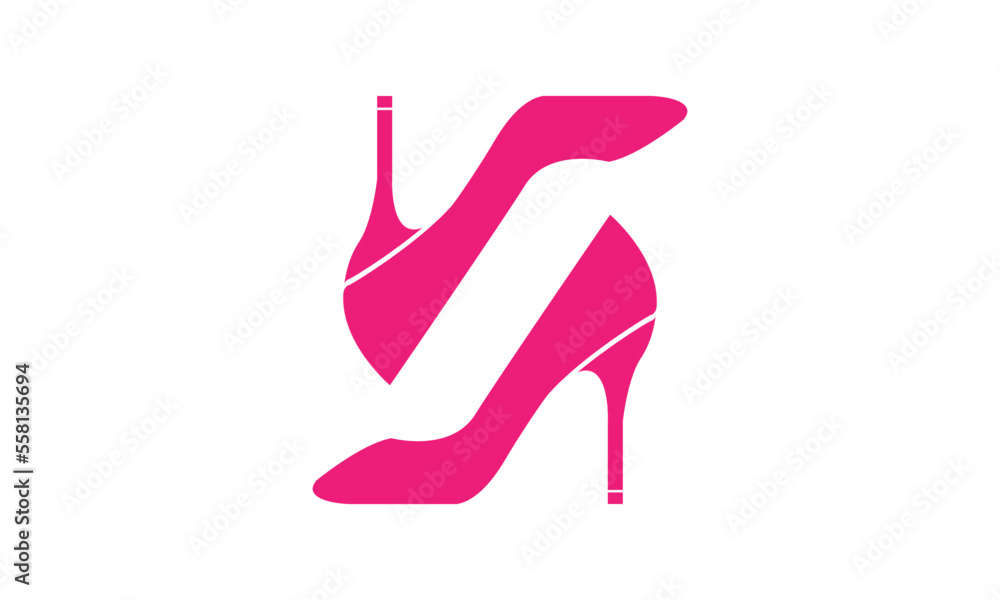 icon of fashionable women's high heel shoes, sign, logo, vector, silhouette of shoe icon of fashionable women's high heel shoes, sign, logo, vector, silhouette of shoe
