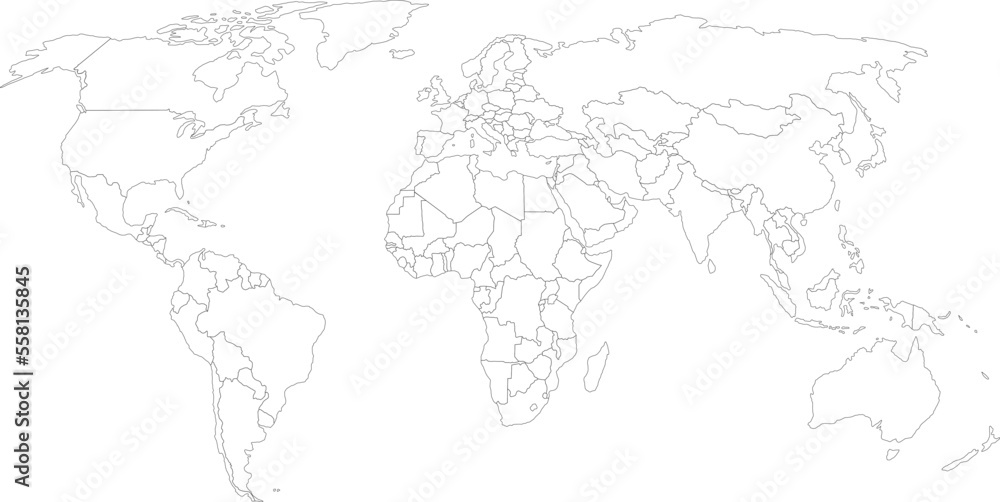 vector illustration of gray colored world map