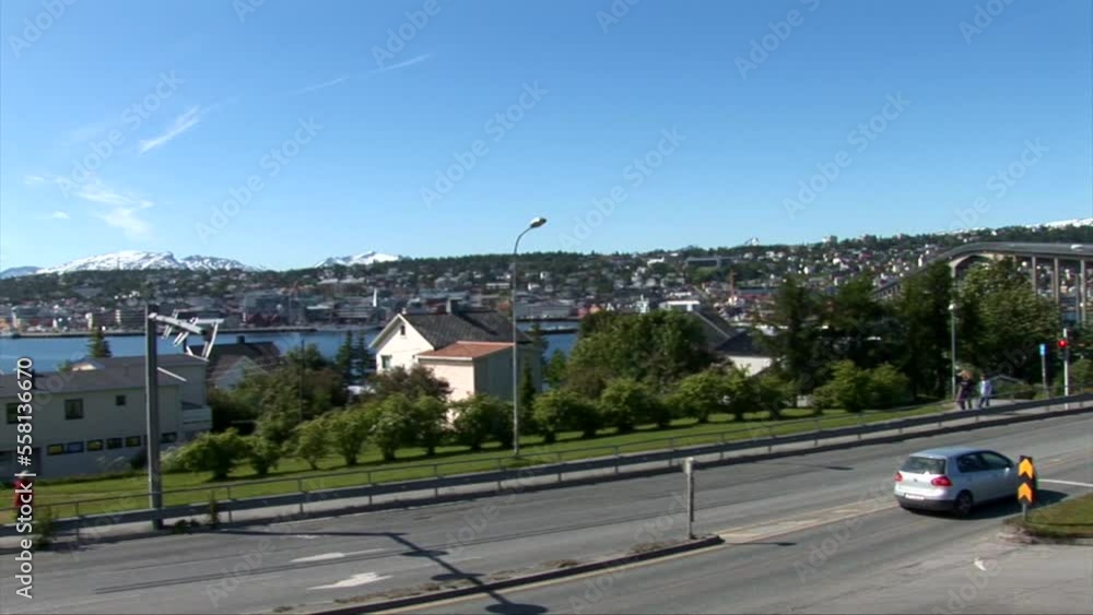 Traffic on Tromso bridge - Tromso, Norway, Scandinavia Traffic on Tromso bridge - Tromso, Norway, Scandinavia